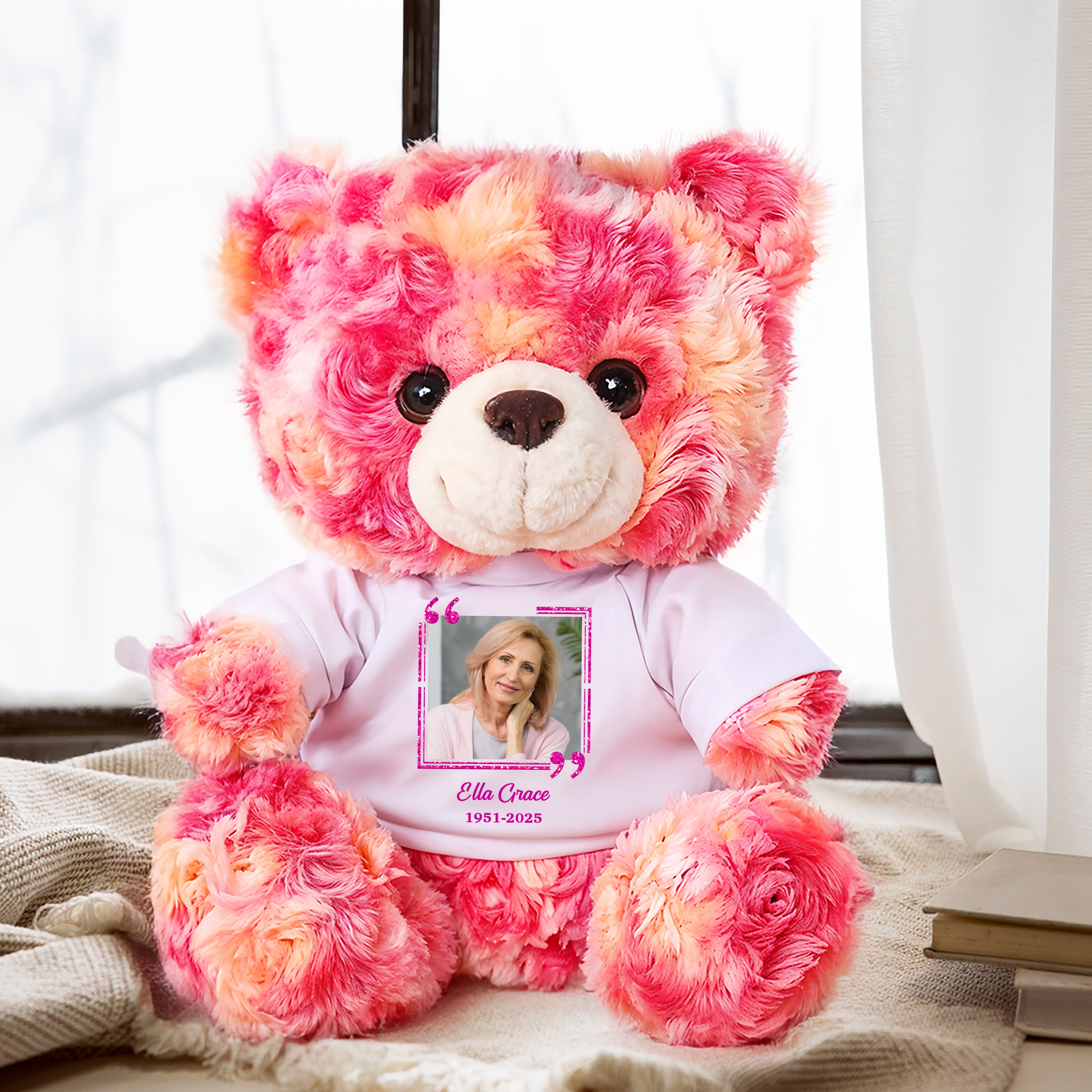 Memorial Teddy Bear - When You Miss Me - Custom Name and Photo Teddy Bear