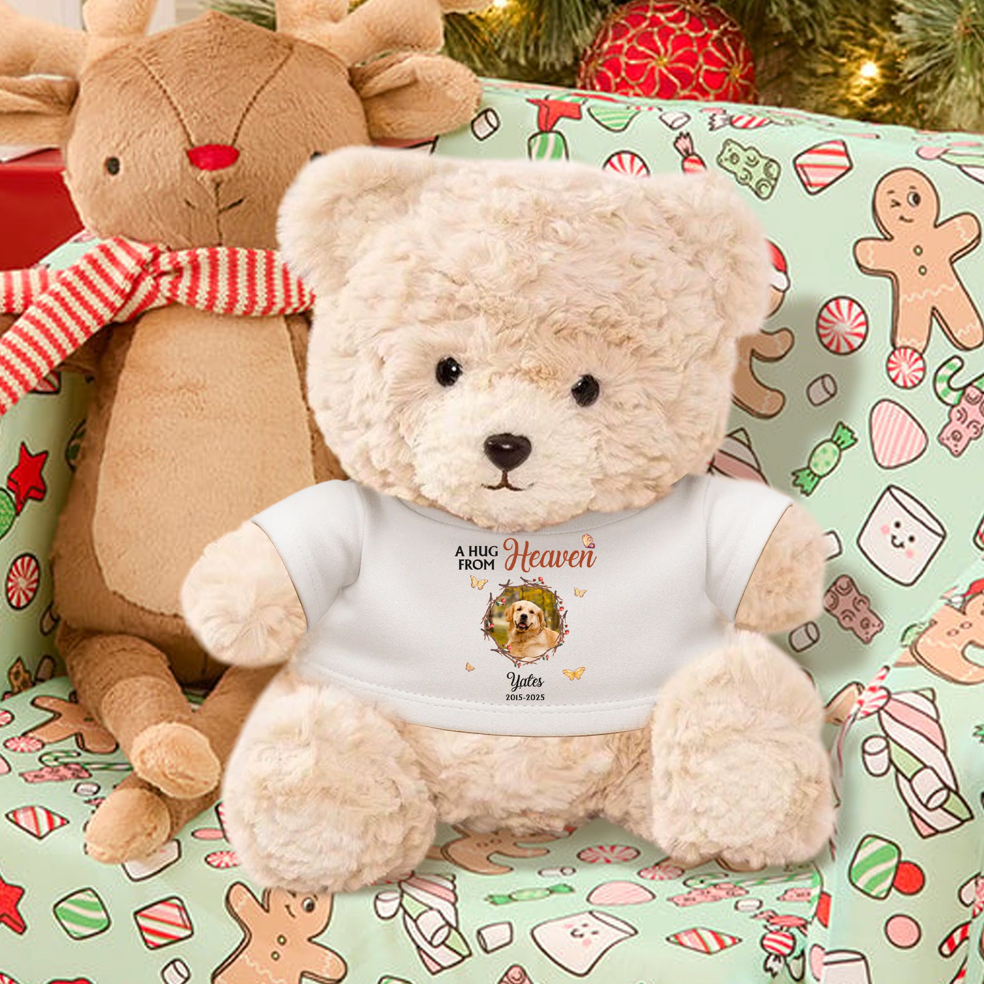A Hug From Heaven - Memorial Bear Plush - Custom Photo Cute Bear