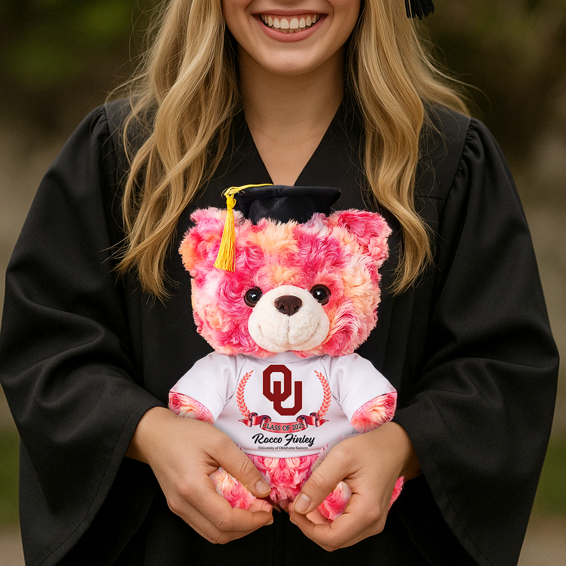 Class Of 2025 Custom Logo Graduation Teddy Bear Plush - Graduate Bear With Cap