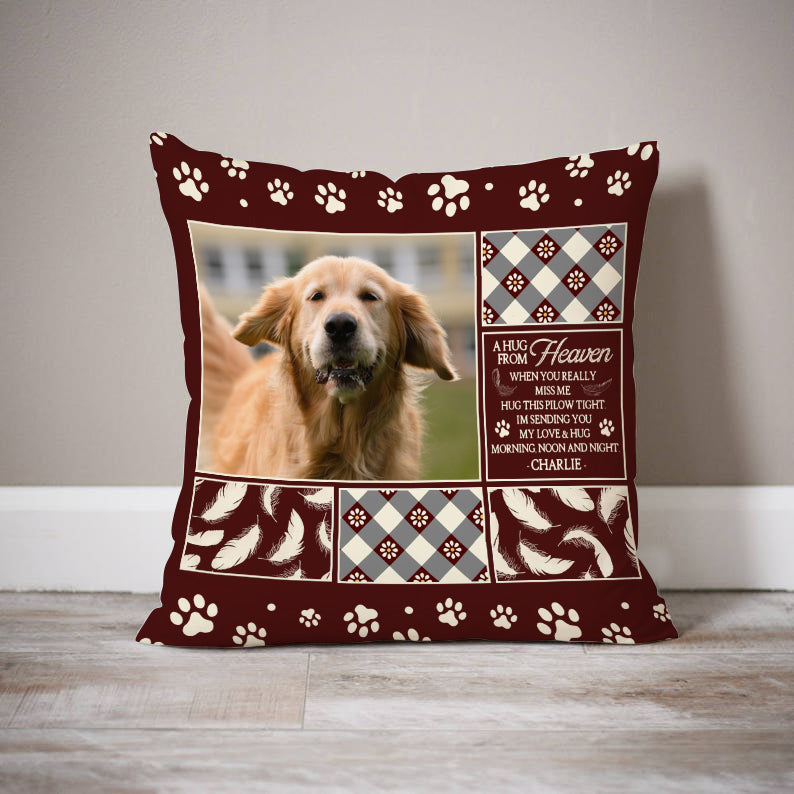 Pet Memorial - Custom Name and Photo Pillow - Personalized Custom Pillow