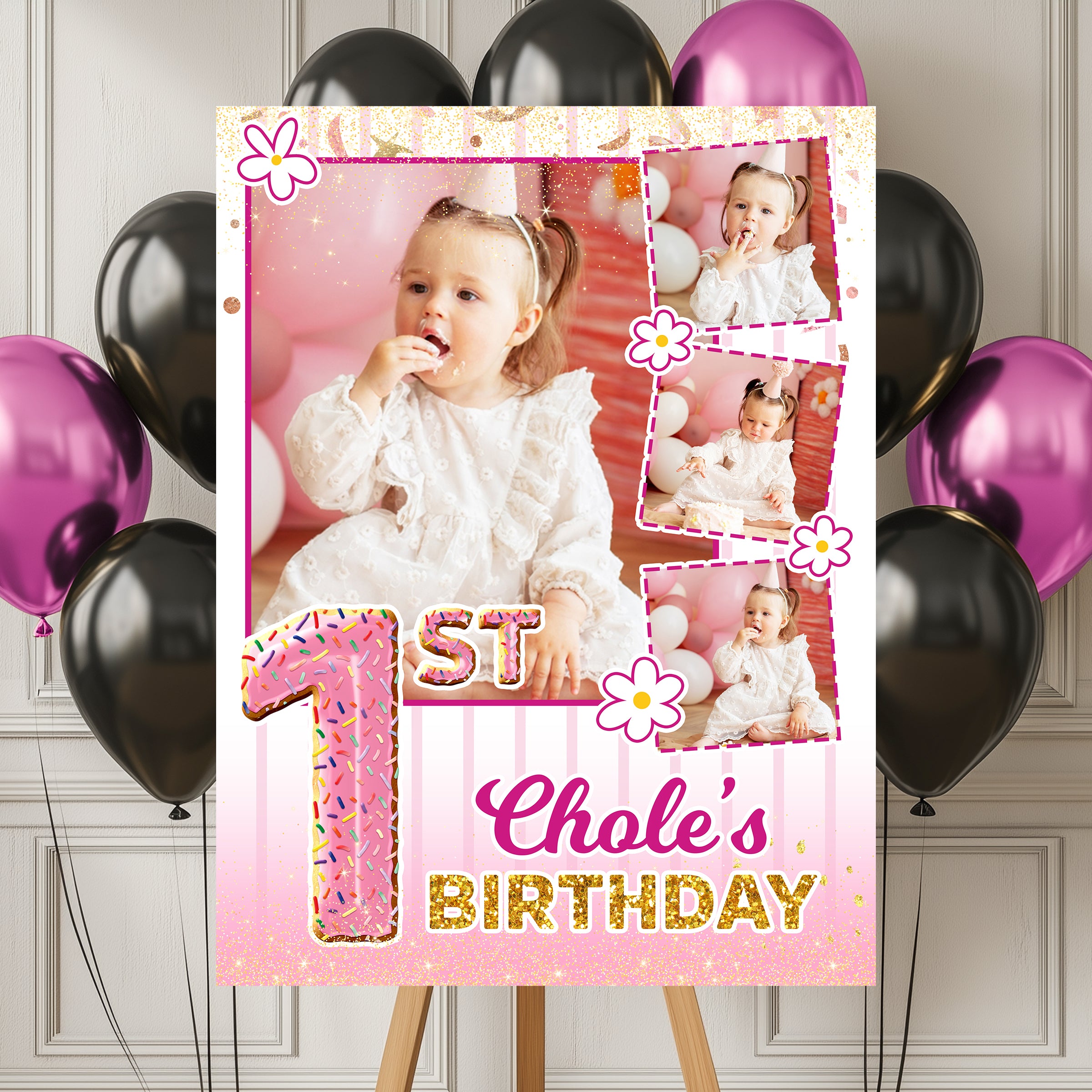 Birthday Welcome Party Sign With Photo - Custom Name & Photo Law Sign - Birthday Party Sign