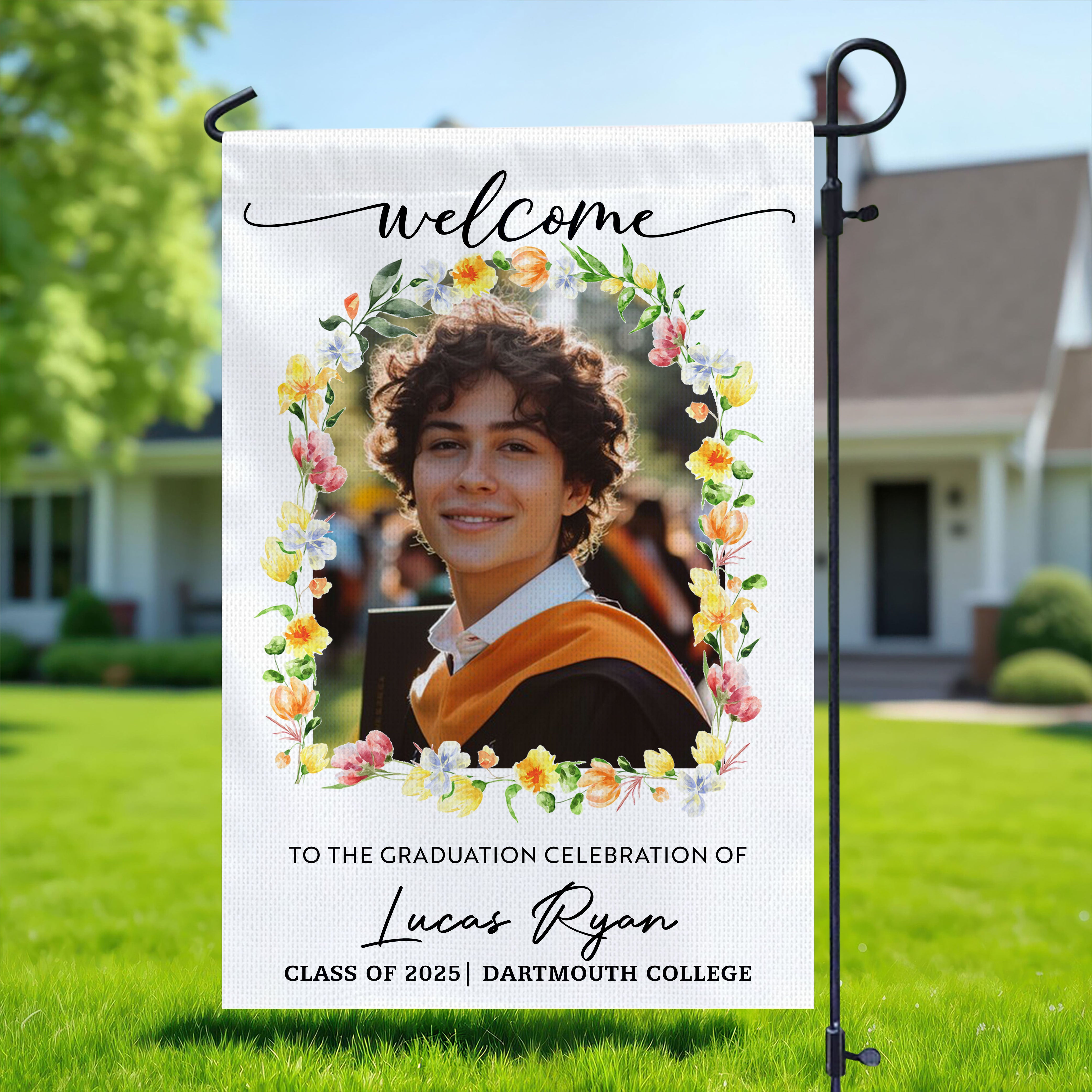 Custom Graduation Flag | Graduation Party Flag With Photo – Graduation Garden Flag & Party Decor