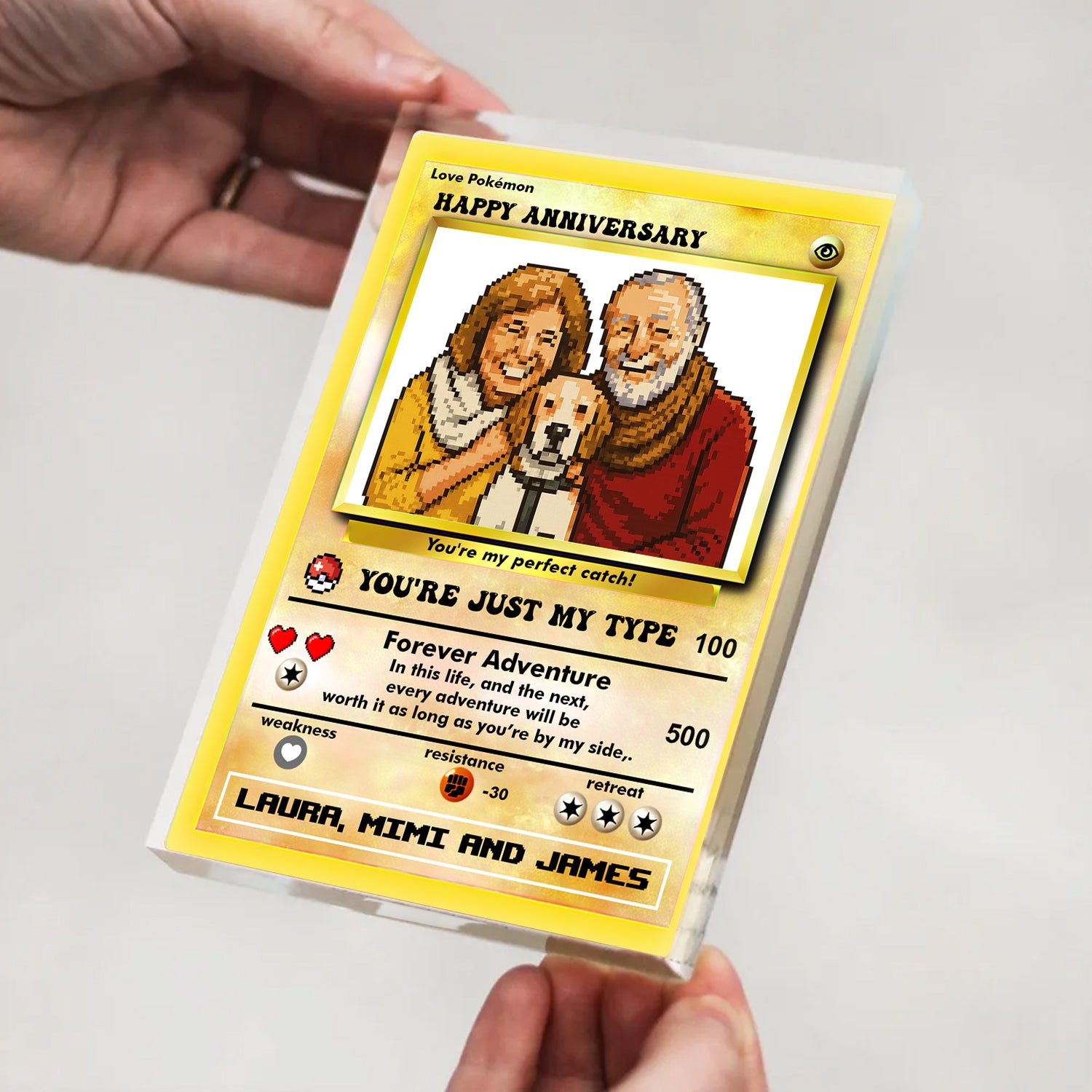 Pokemon Anniversary Card  - Custom Shape Acrylic Block Plaque