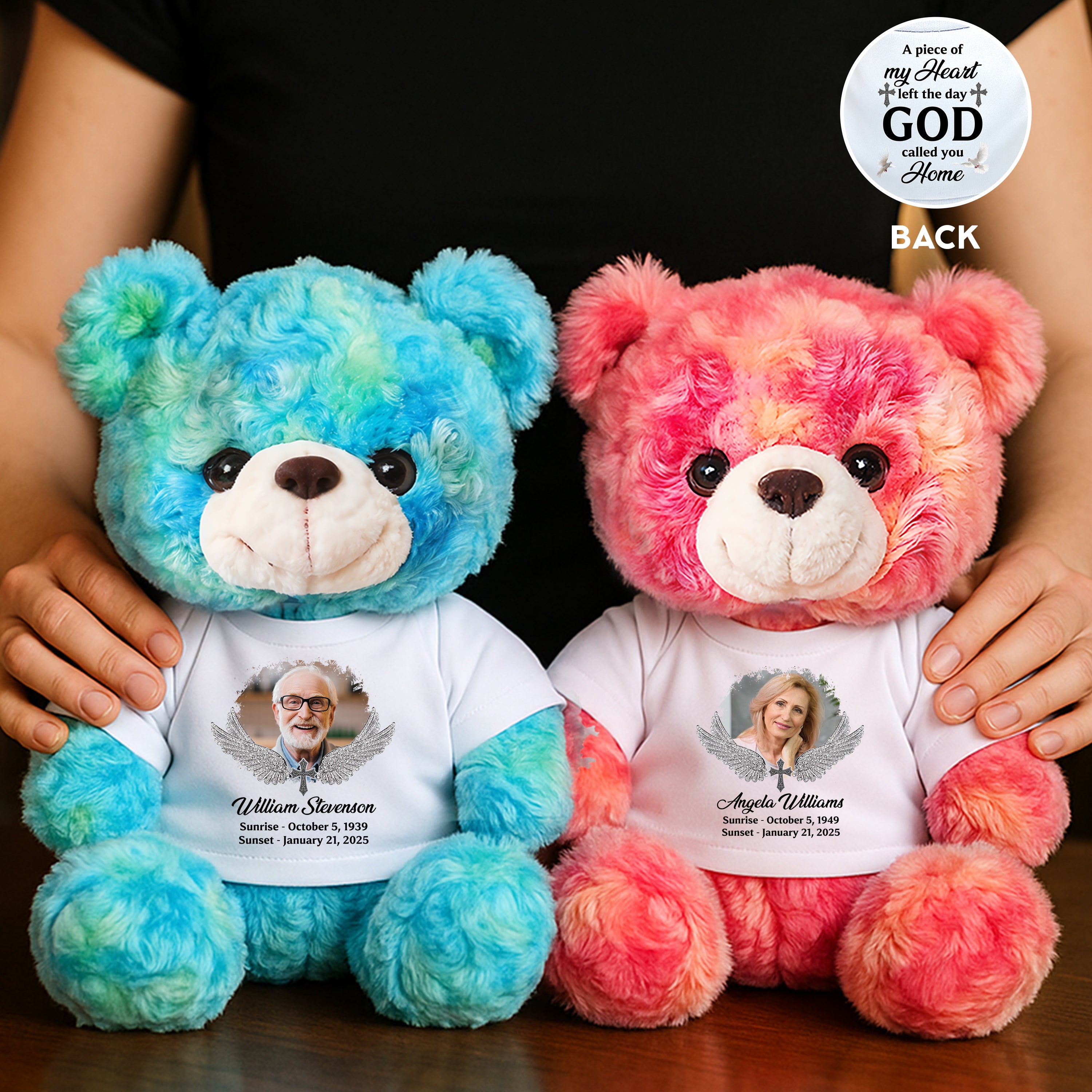 God Called You Home - Personalized Memorial Bear Plush - Custom Name and Photo Teddy Bear