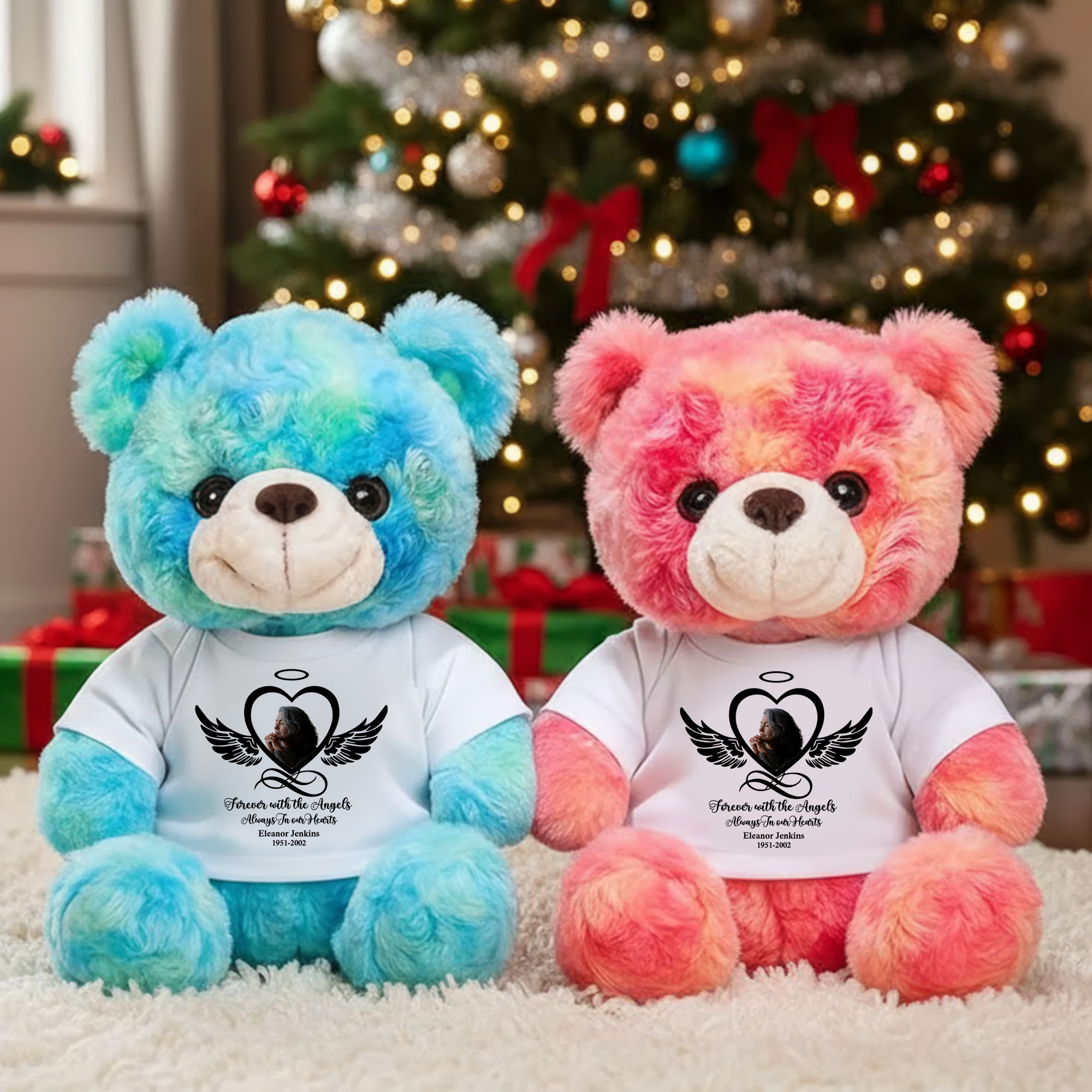 Until We Meet Again - Personalized Memorial Bear Plush - Custom Name and Photo Teddy Bear