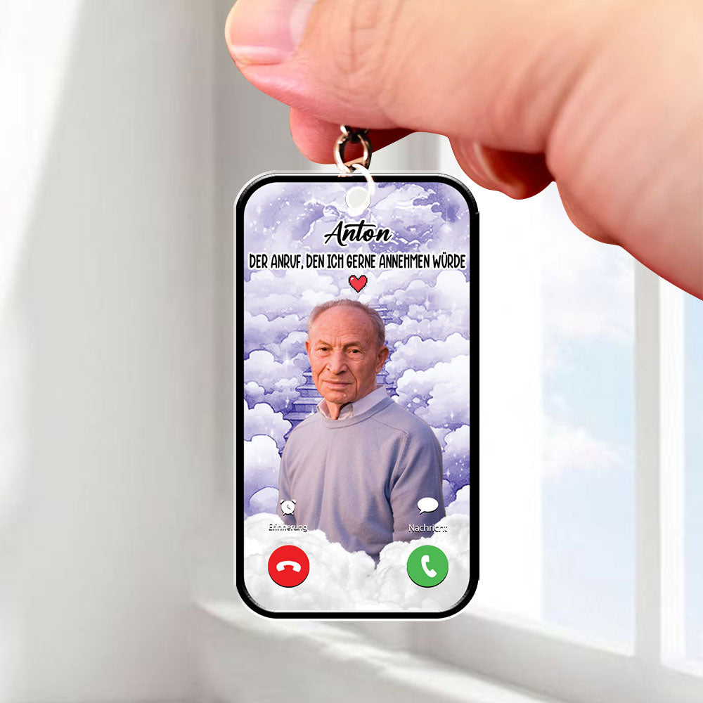 The Phone I Wish I Could Take - Custom Photo Personalized Keychain - Memorial Gift