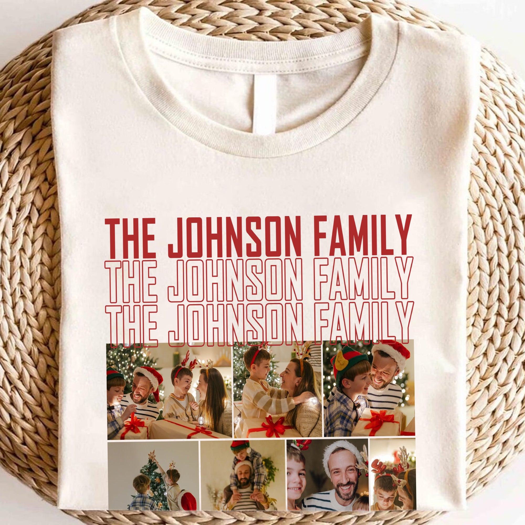 Custom Family Name and Photo Shirt - Personalized Shirt Custom T-shirt - Christmas Gift