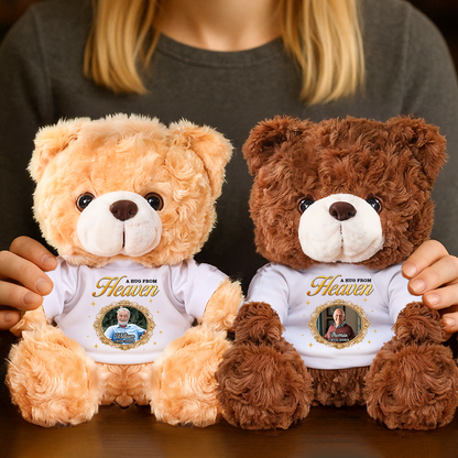 Memorial Teddy Bear - A Cuddle From Heaven - Custom Name and Photo Teddy Bear