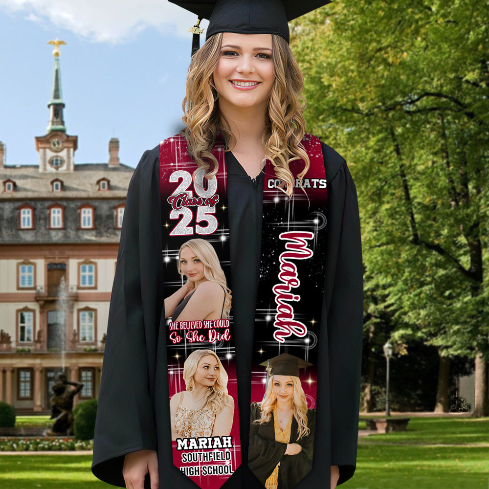 Congratulations Class Of 2025 - Personalized Graduation Stoles, Graduation Gift