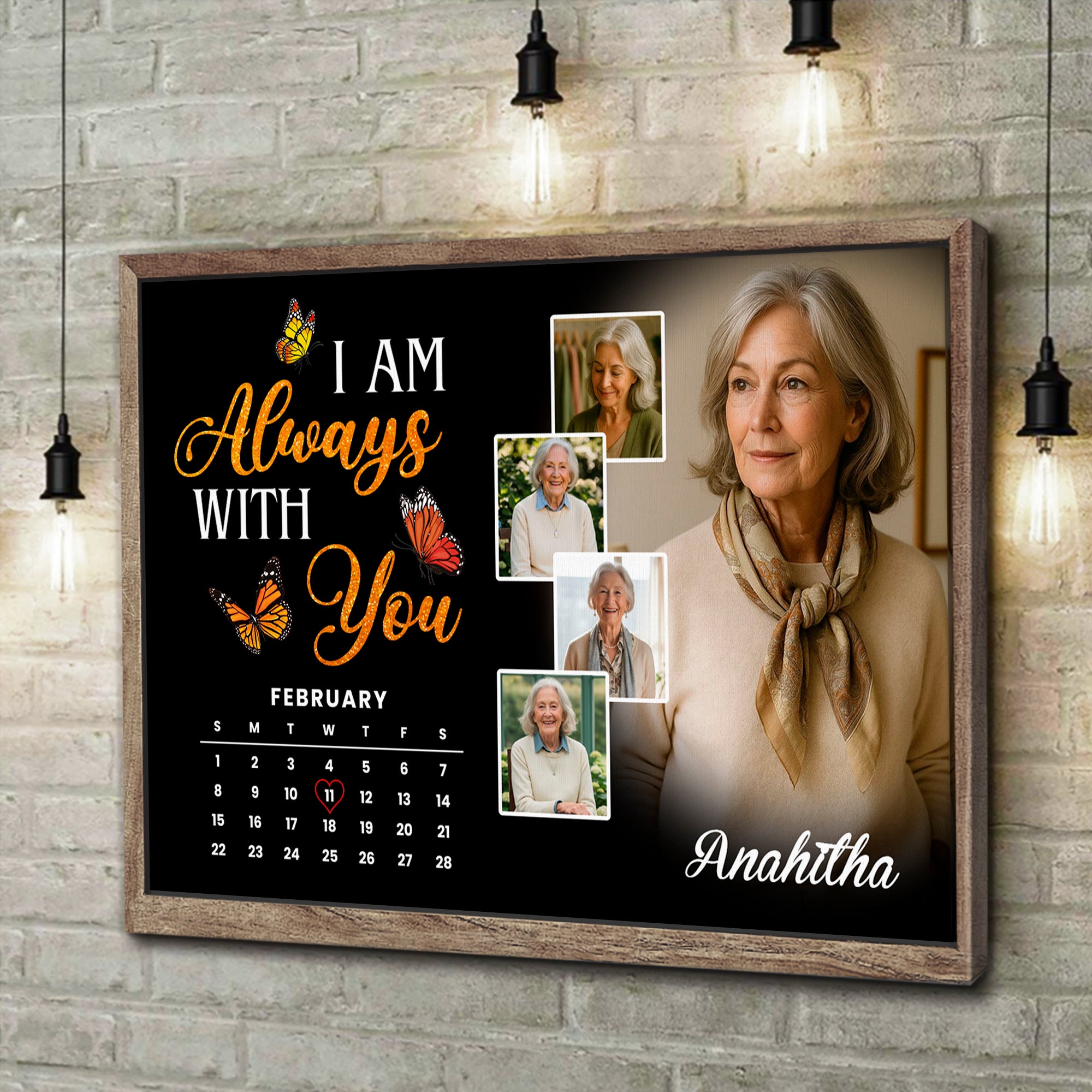 I Am Always With You - Custom Name and Photo - Canvas Sign - Sympathy Gift