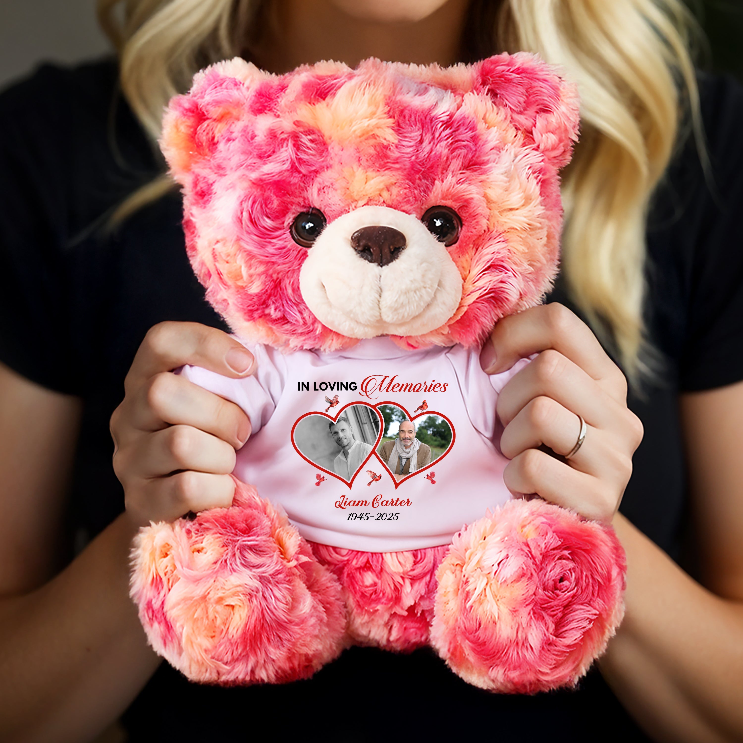 In Loving Memory - Personalized Memorial Bear Plush - Custom Name and Photo Teddy Bear