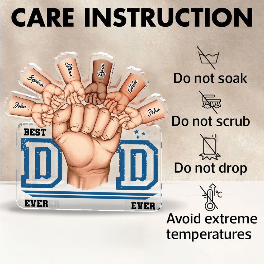 Best Dad Ever - Custom Photo and Name - Custom Shaped Acrylic Plaque - Home Decor