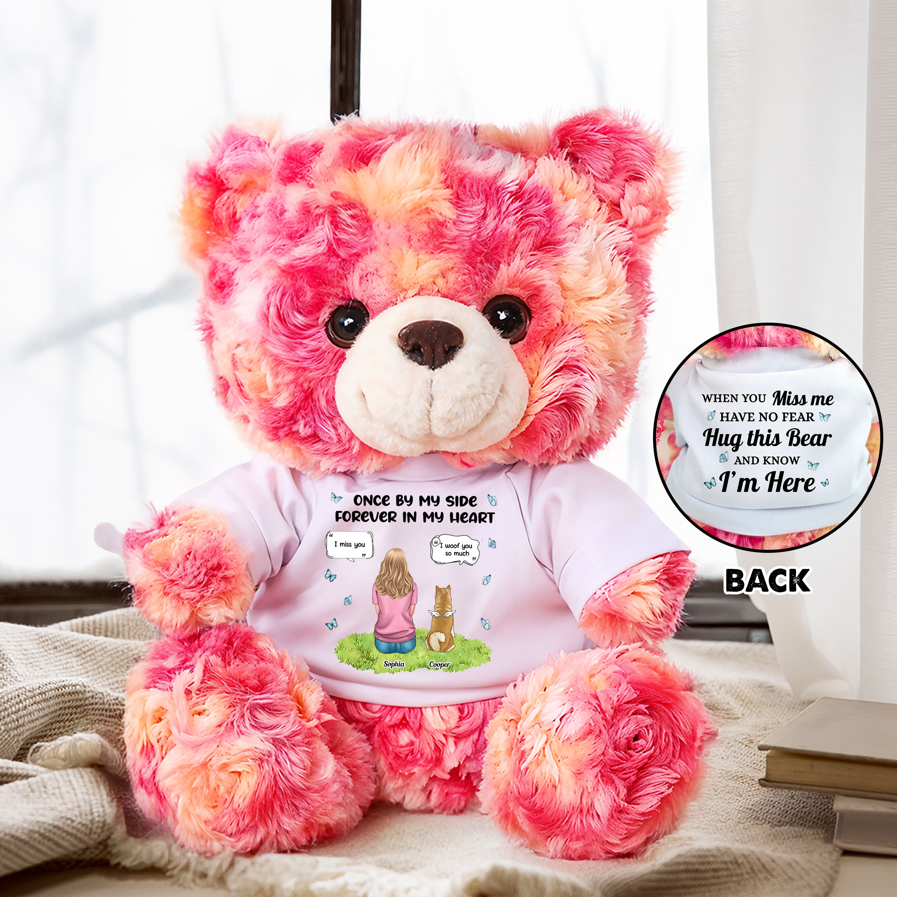 Personalized Memorial Bear Plush - Custom Name and Photo Teddy Bear - Memorial Teddy Bear
