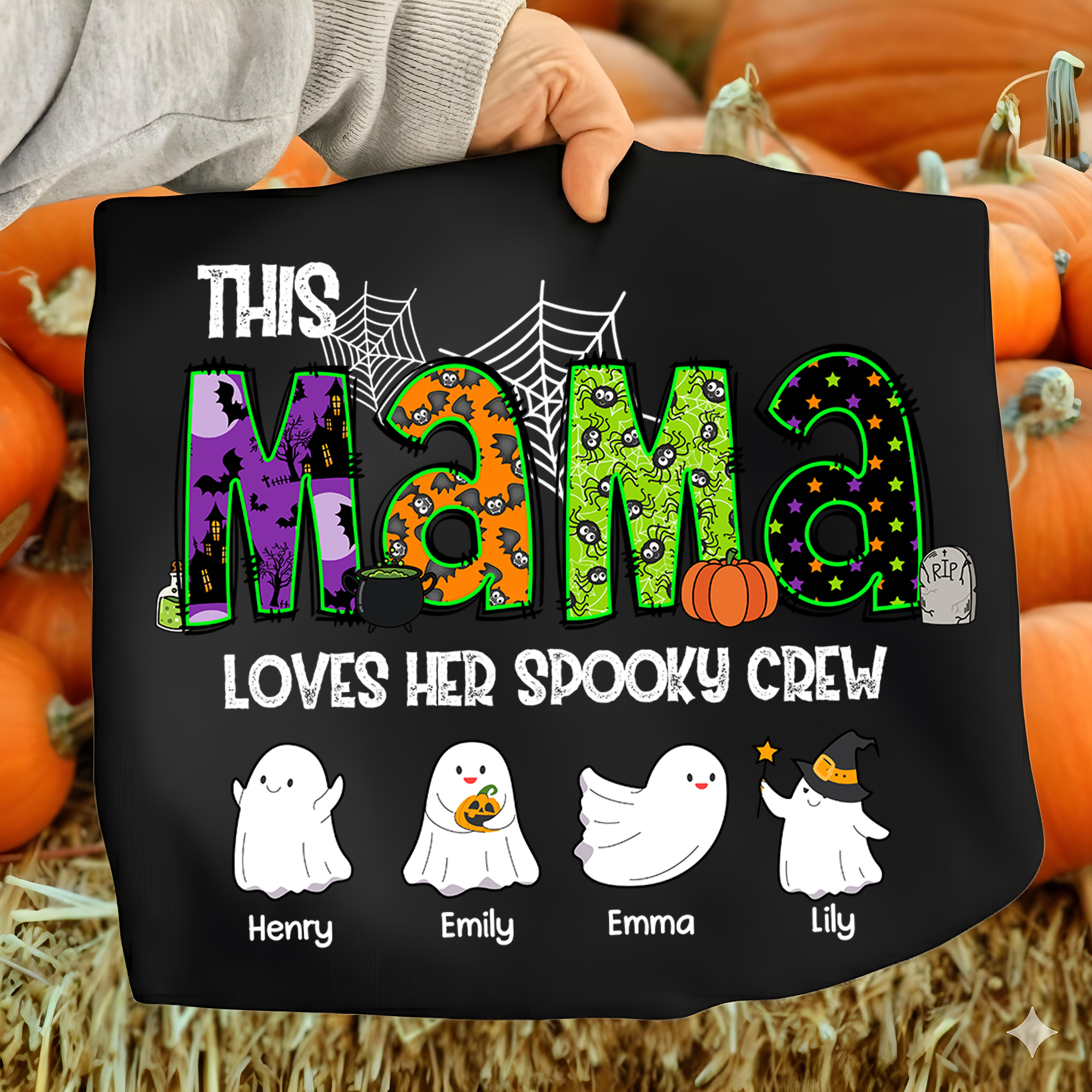 Spooky Crew- Custom Name Shirt - Personalized Shirt Custom T-shirt - Halloween Shirt for Mom