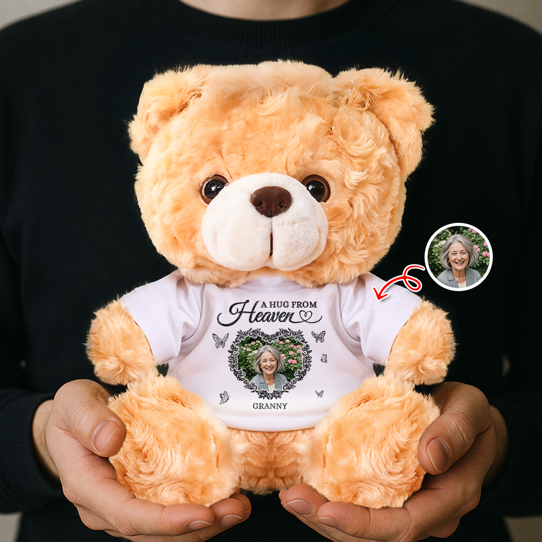 A Hug From Heaven - Custom Name and Photo Teddy Bear