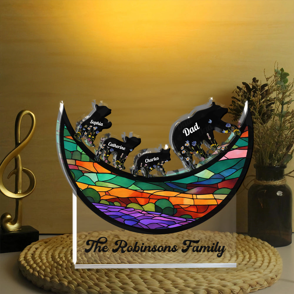 Family Bear - Personalized Custom Shaped Acrylic Plaque - Home Decor