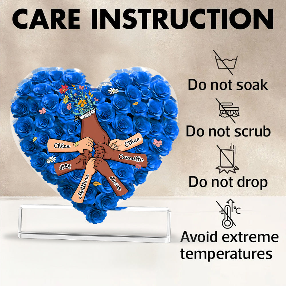 Family Heart - Personalized Name Gift - Custom Shape Acrylic Block Plaque