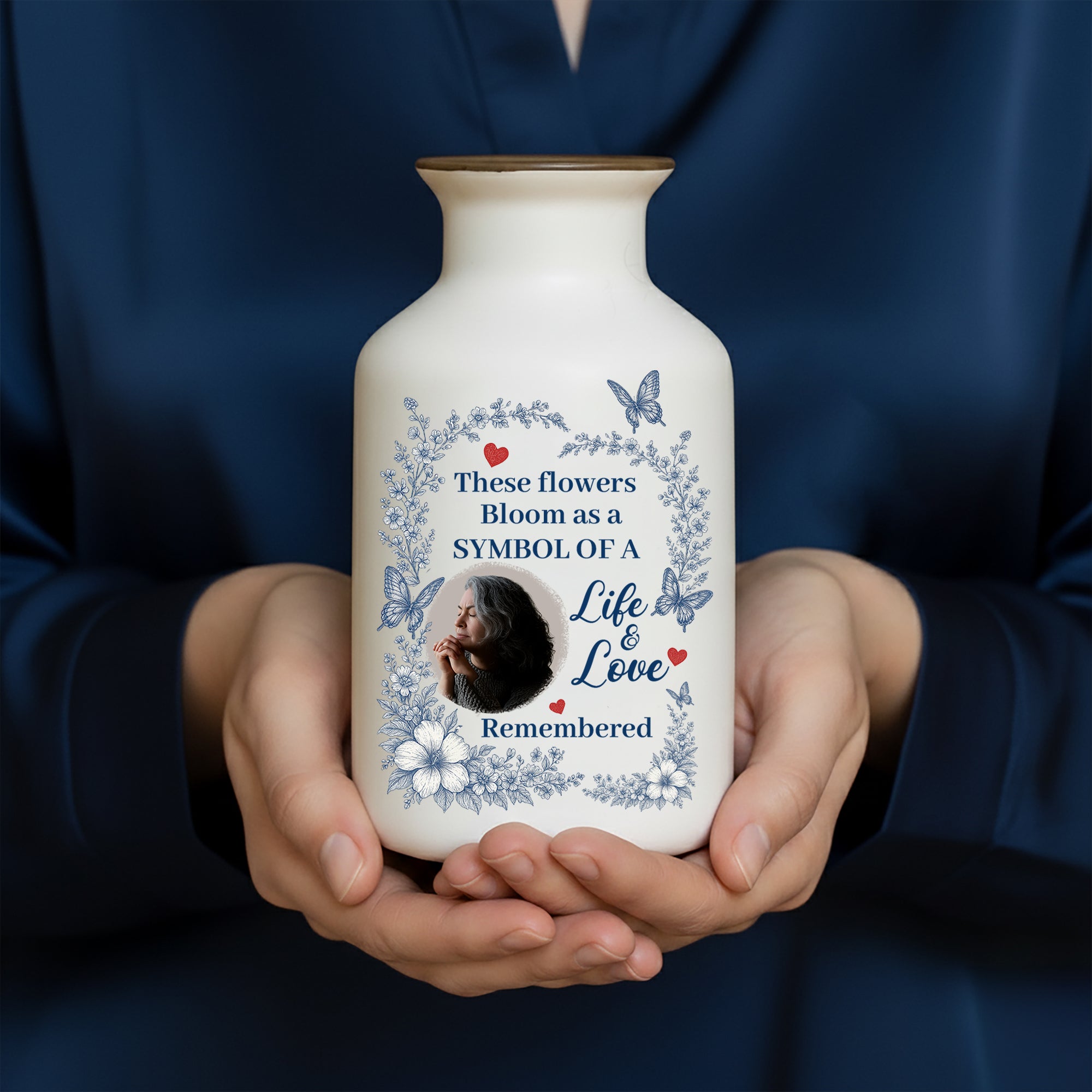 Symbol Of A Life - Personalized Elegant Ceramic Flower Pot Minimalist - Memorial Gift