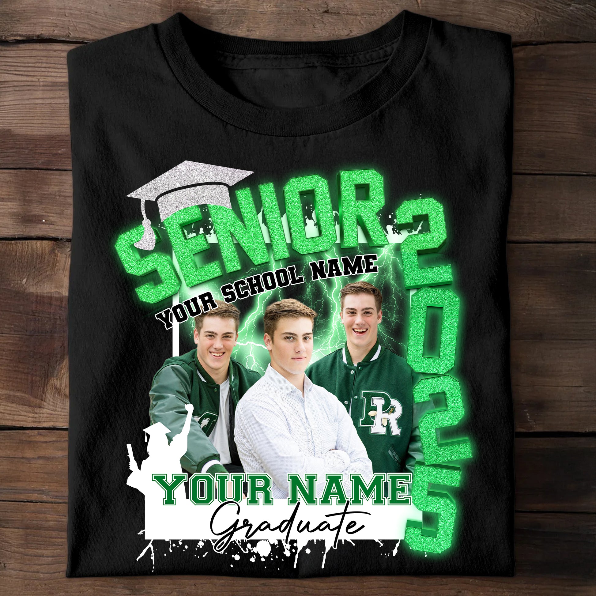 Senior 2025 Personalized Graduation Shirt Upload Photo T-shirt, Graduation Gift