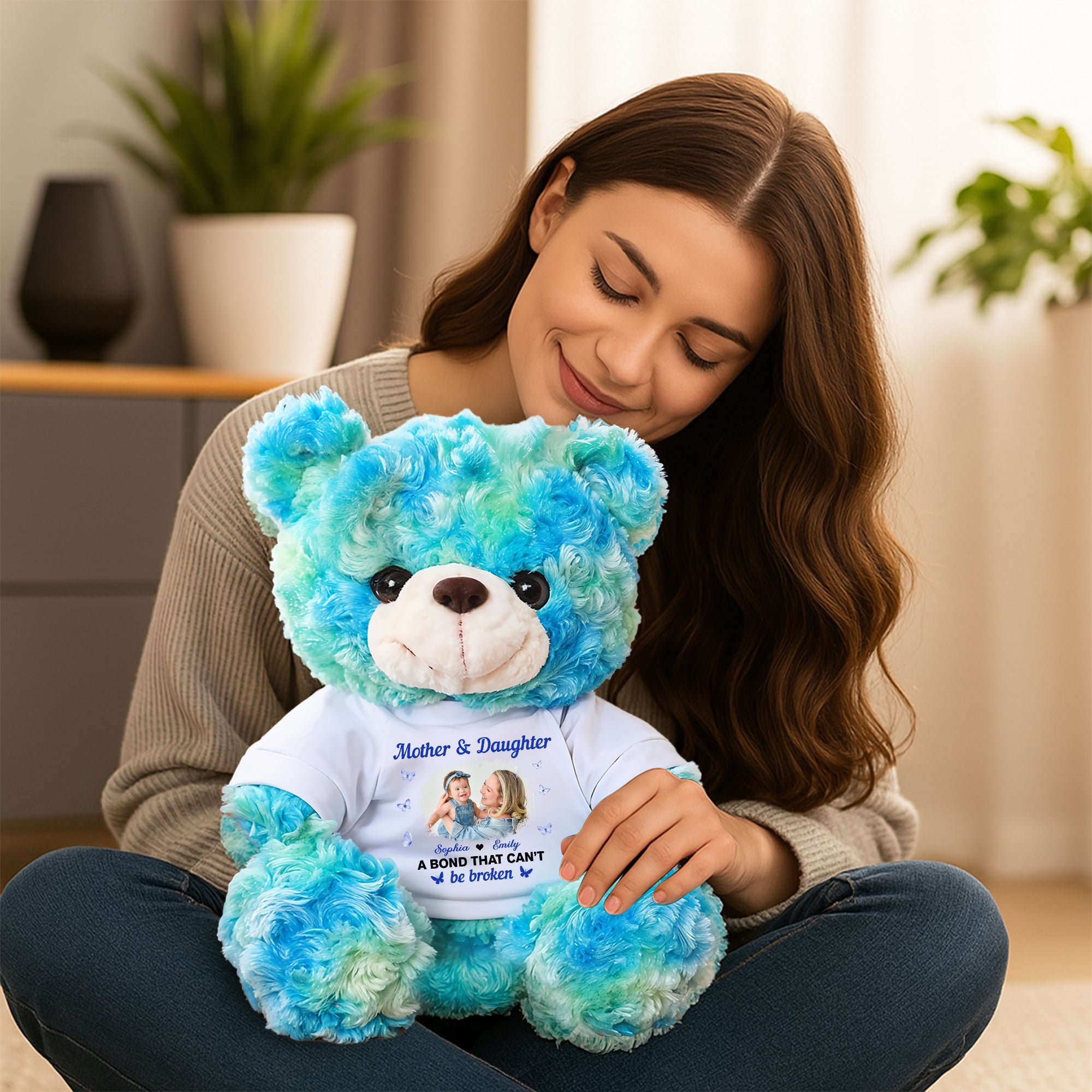 Our Family - Personalized Bear Plush - Custom Name and Photo Teddy Bear