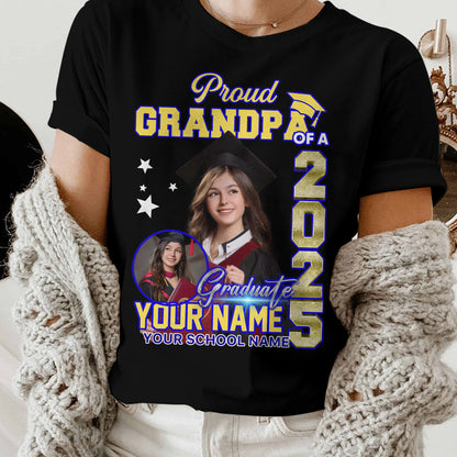 Proud Family Class Of 2025 Custom Graduation Shirt Upload Photo T-shirt, Personalized Graduation T-shirt, Graduation Gift