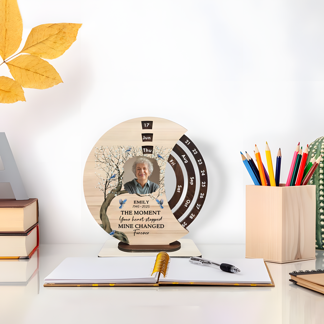 The Moment Your Heart Stopped - Personalized Spinning Perpetual Desk Calendar