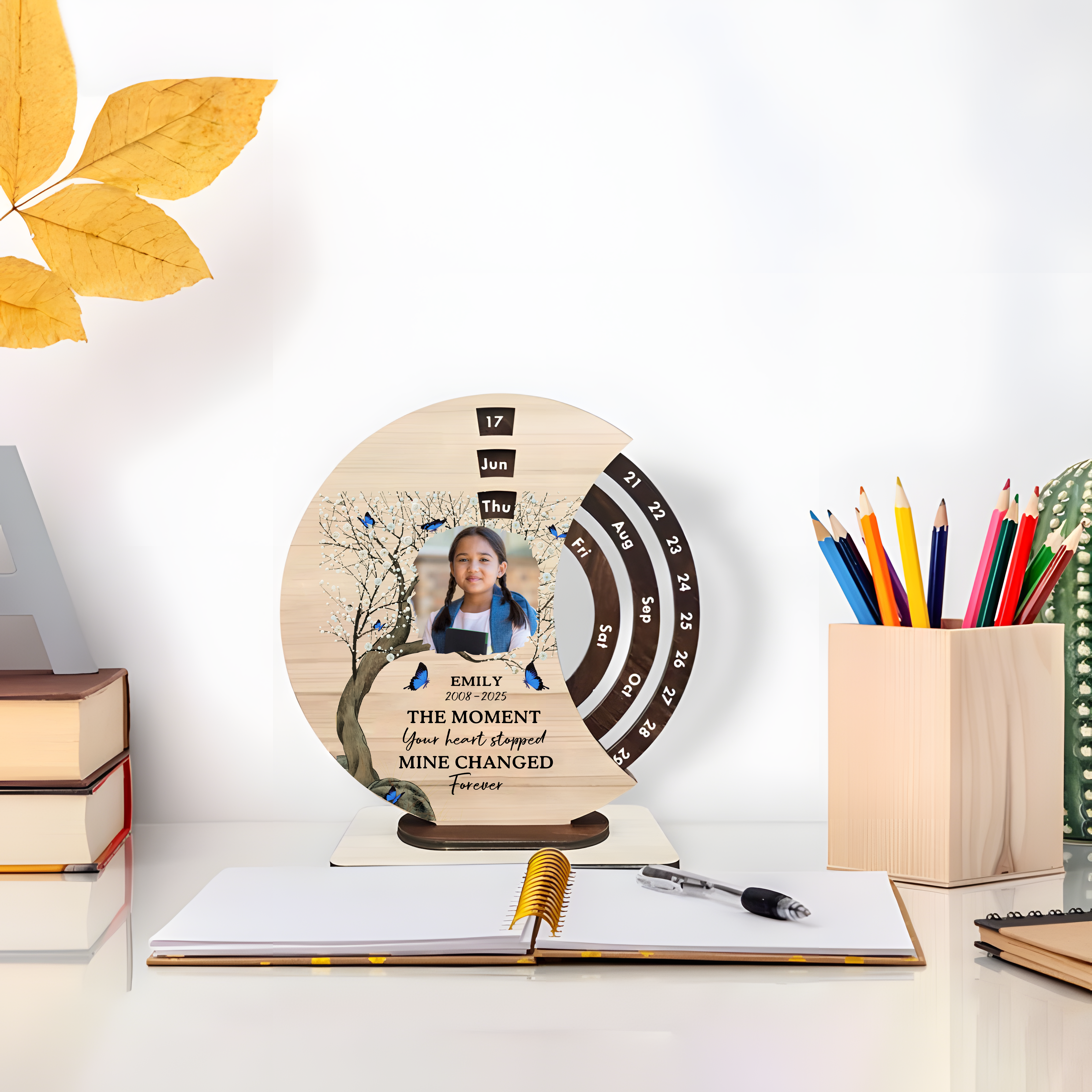 The Moment Your Heart Stopped - Personalized Spinning Perpetual Desk Calendar
