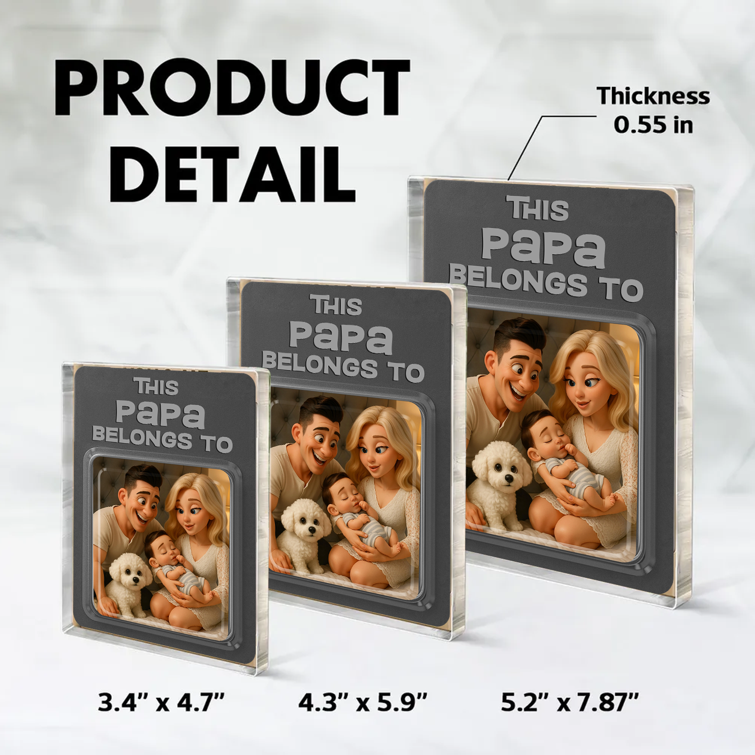 This Daddy Belong To - Family Photo Acrylic Block - Custom Acrylic Block Plaque