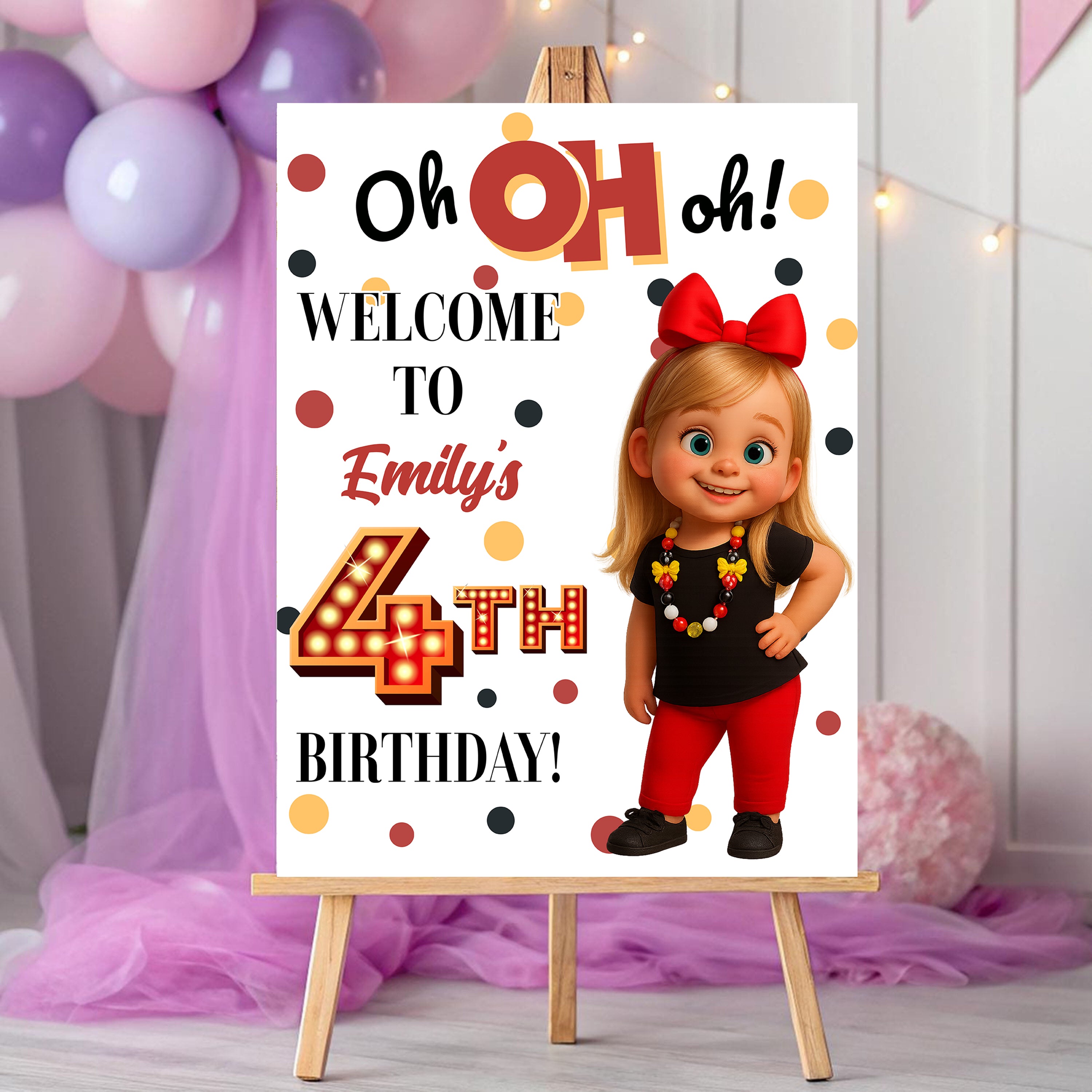 Birthday Party Sign With Photo - Custom Name & Photo Law Sign - Birthday Party Welcome Sign