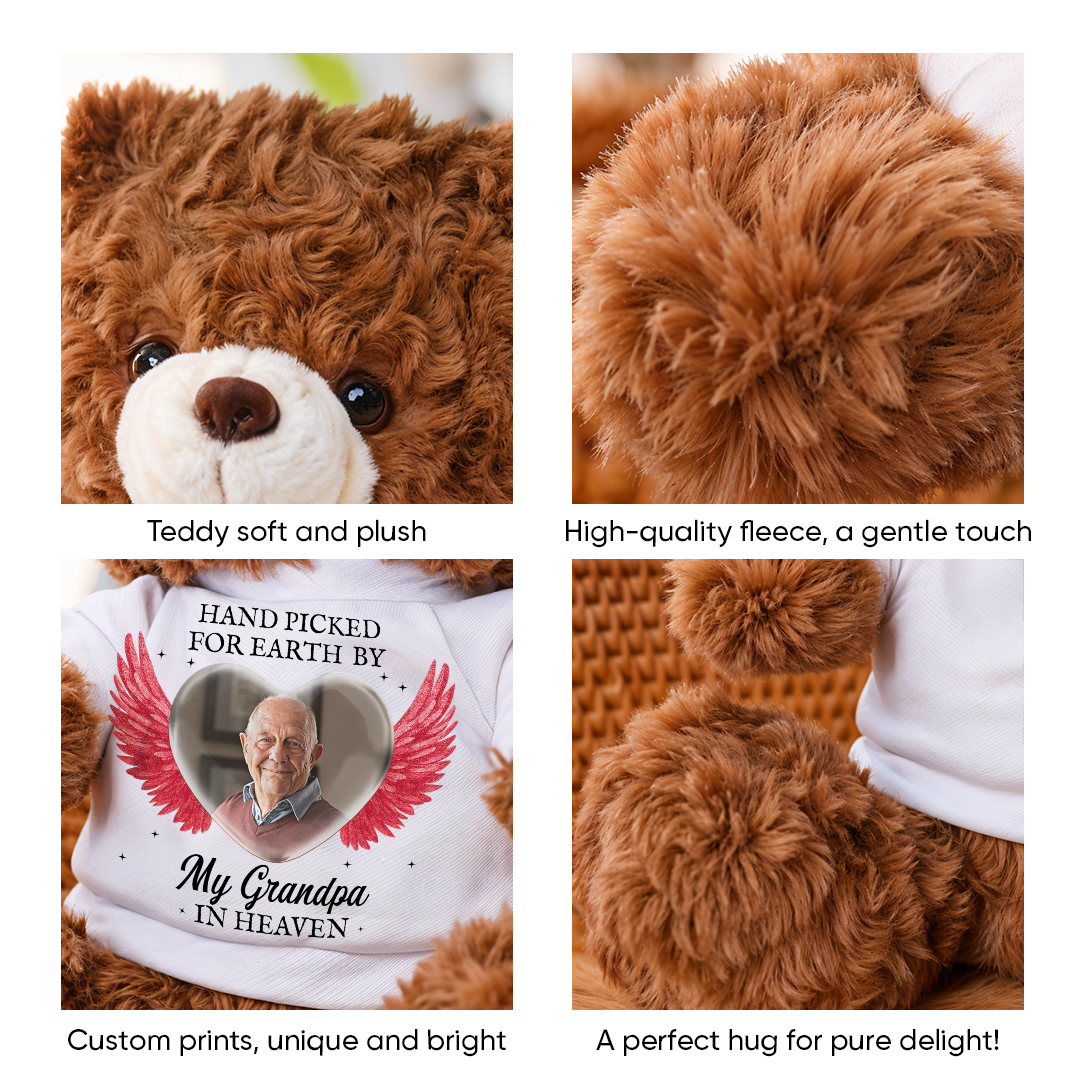 My Love In Heaven - Custom Name and Photo Teddy Bear