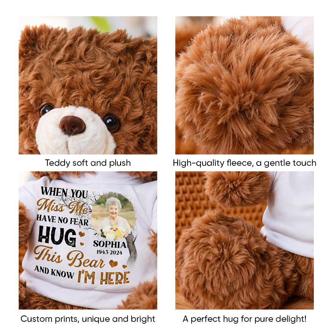 Have No Fear - Personalized Memorial Bear Plush - Custom Name and Photo Teddy Bear