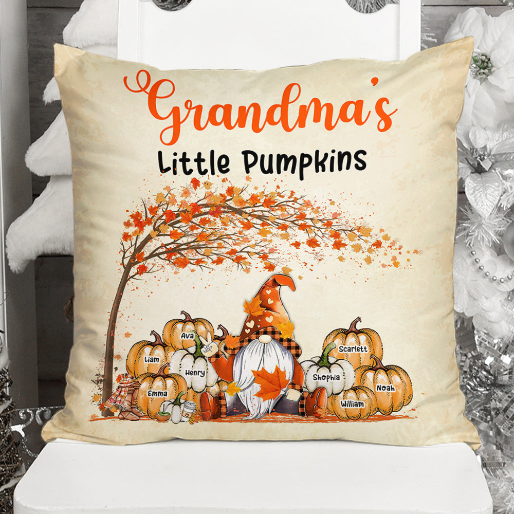 Grandma's Pumpkins - Custom Name - Personalized Pillow - Family Gift