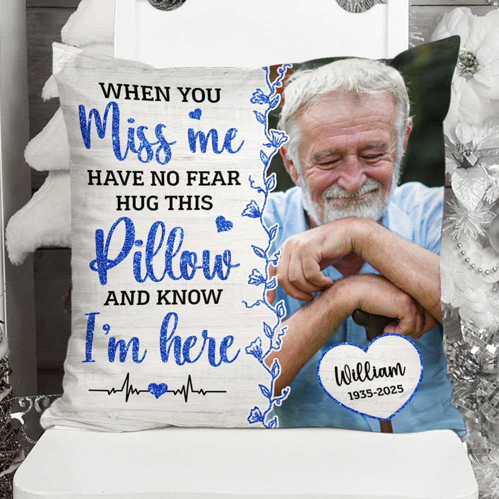 Custom Name and Photo Pillow - Memorial Personalized Custom Pillow - Sympathy Gift