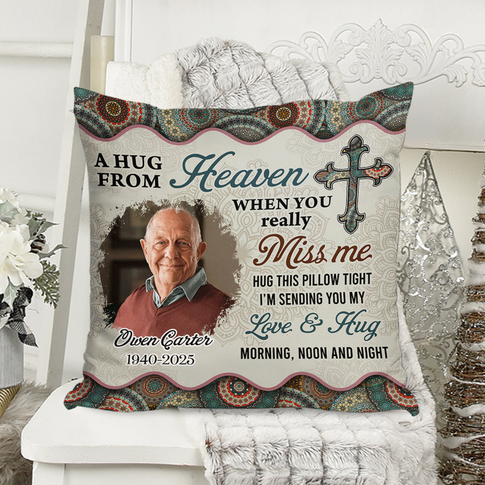 Custom Name and Photo Pillow - Memorial Personalized Custom Pillow - Sympathy Gift For Family Members