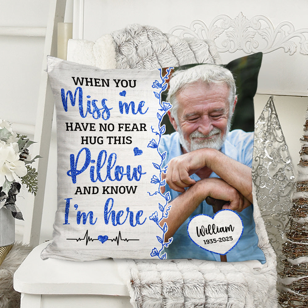 Custom Name and Photo Pillow - Memorial Personalized Custom Pillow - Sympathy Gift