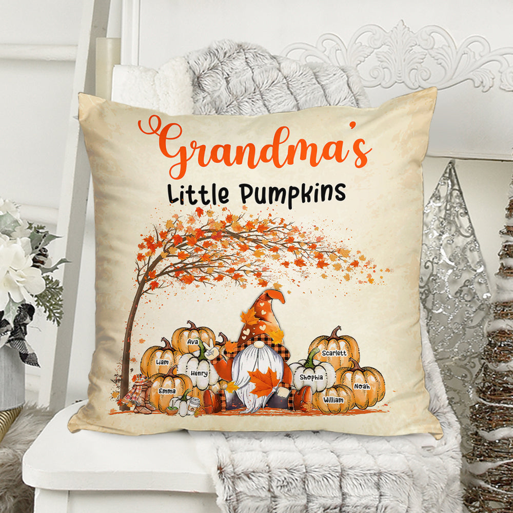 Grandma's Pumpkins - Custom Name - Personalized Pillow - Family Gift