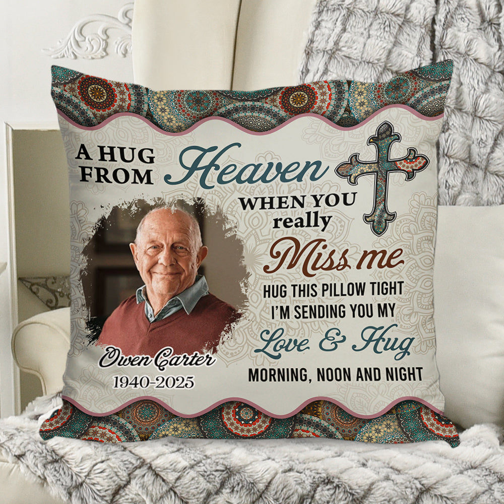 Custom Name and Photo Pillow - Memorial Personalized Custom Pillow - Sympathy Gift For Family Members