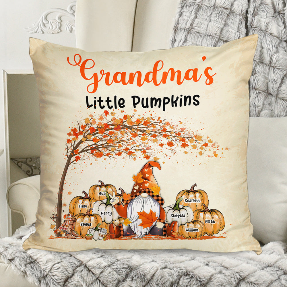 Grandma's Pumpkins - Custom Name - Personalized Pillow - Family Gift