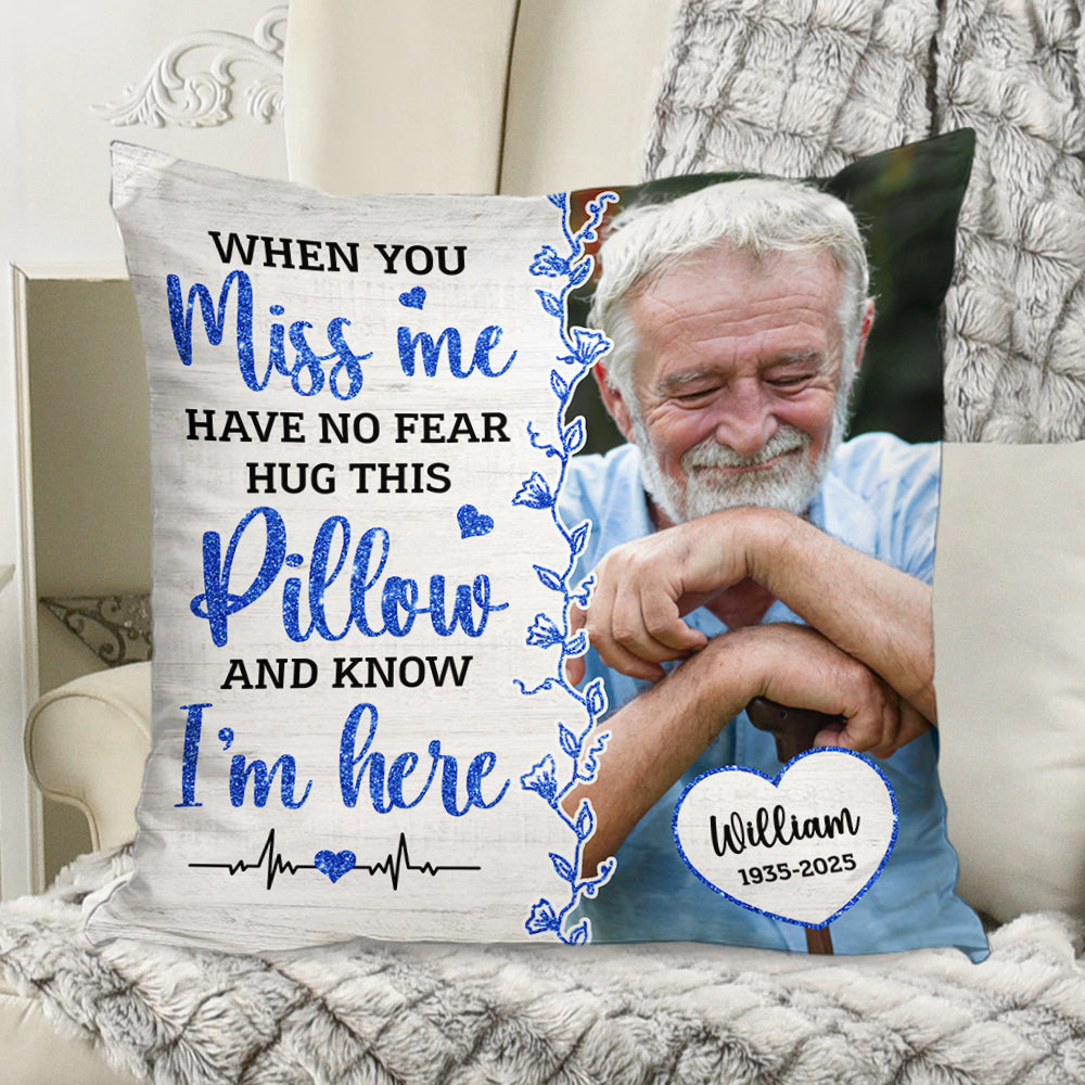 Custom Name and Photo Pillow - Memorial Personalized Custom Pillow - Sympathy Gift