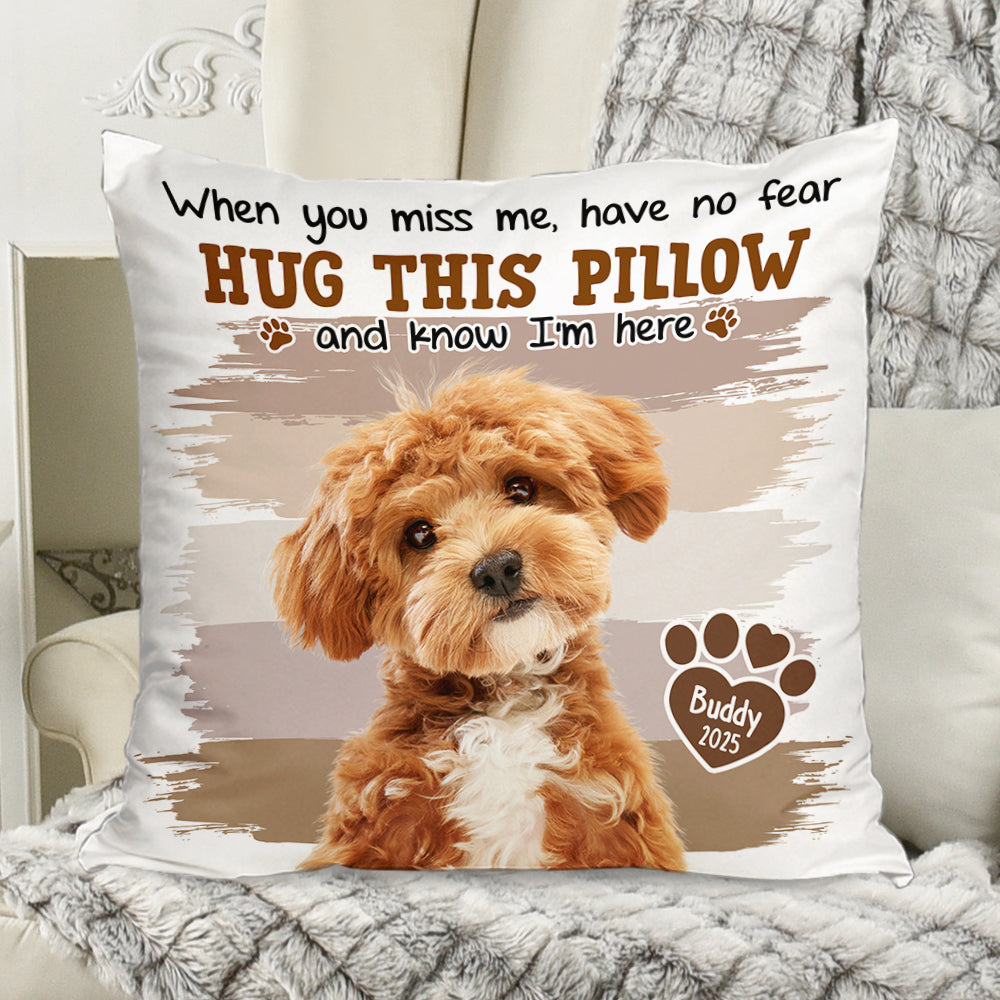Pet Memorial - Custom Name and Photo Pillow - Memorial Gift