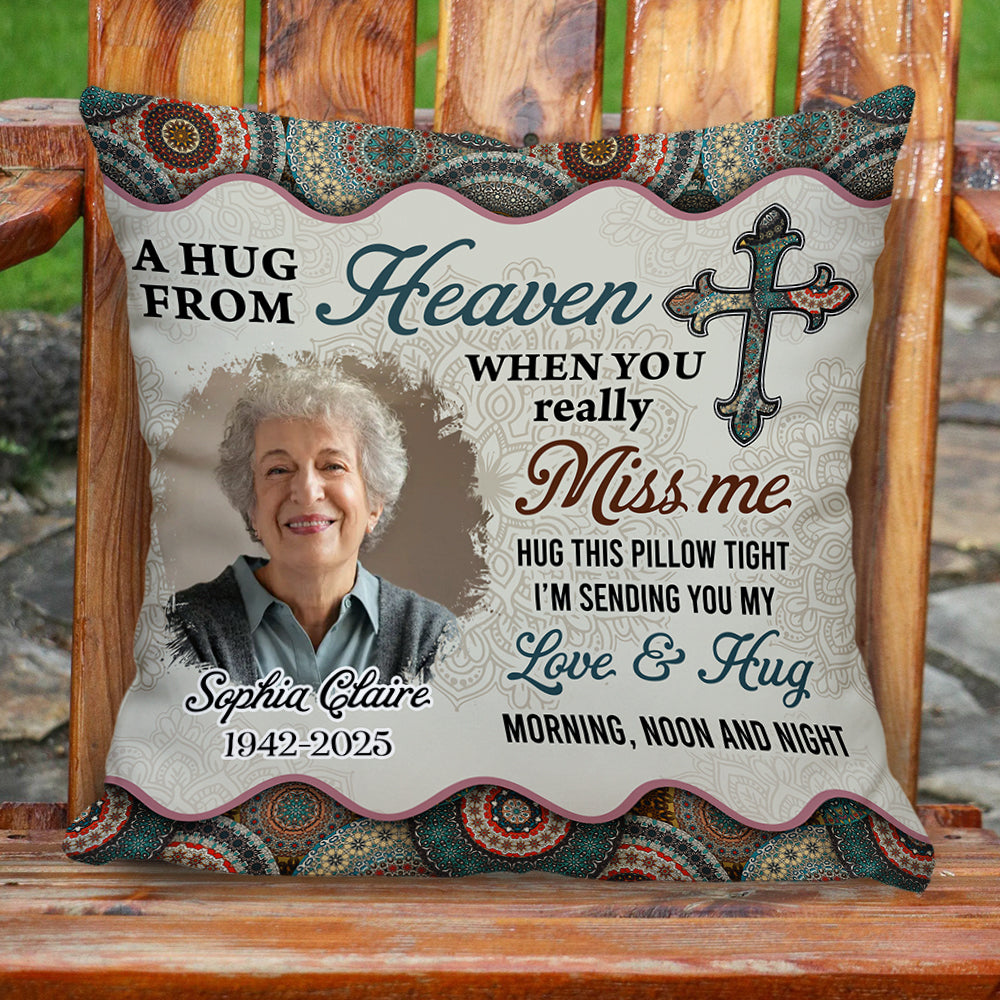 Custom Name and Photo Pillow - Memorial Personalized Custom Pillow - Sympathy Gift For Family Members