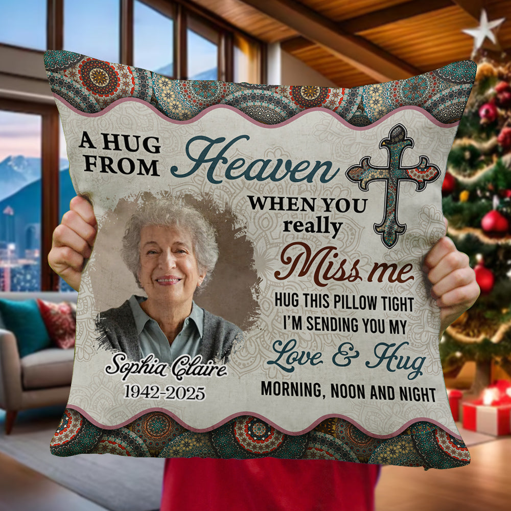 Custom Name and Photo Pillow - Memorial Personalized Custom Pillow - Sympathy Gift For Family Members