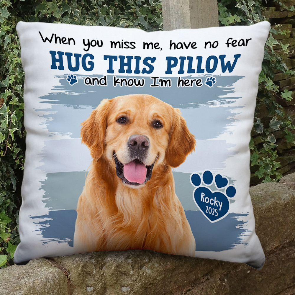 Pet Memorial - Custom Name and Photo Pillow - Memorial Gift