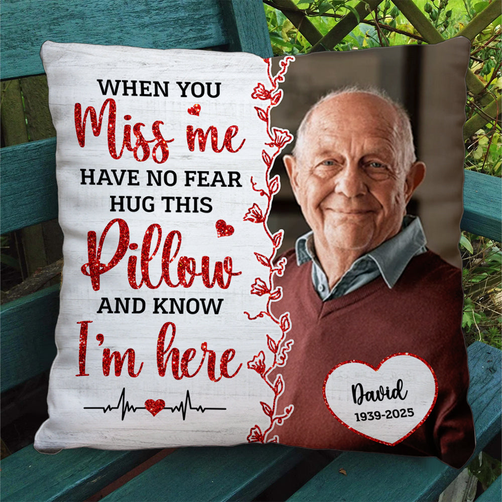 Custom Name and Photo Pillow - Memorial Personalized Custom Pillow - Sympathy Gift