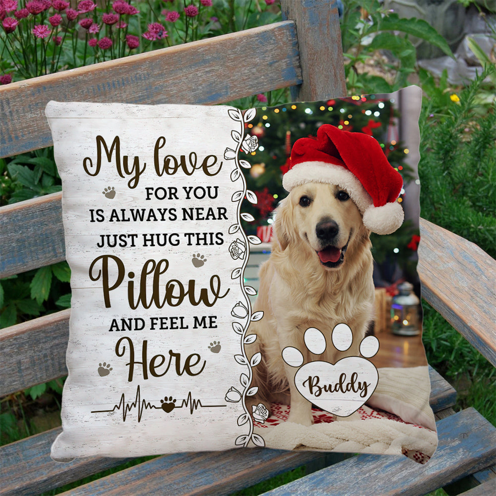 When You Miss Me - Custom Name and Photo Pillow - Memorial Gift