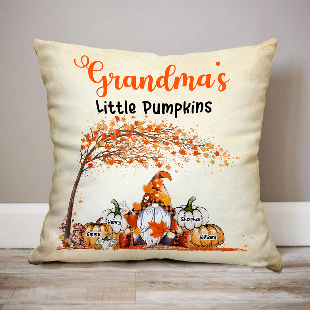 Grandma's Pumpkins - Custom Name - Personalized Pillow - Family Gift