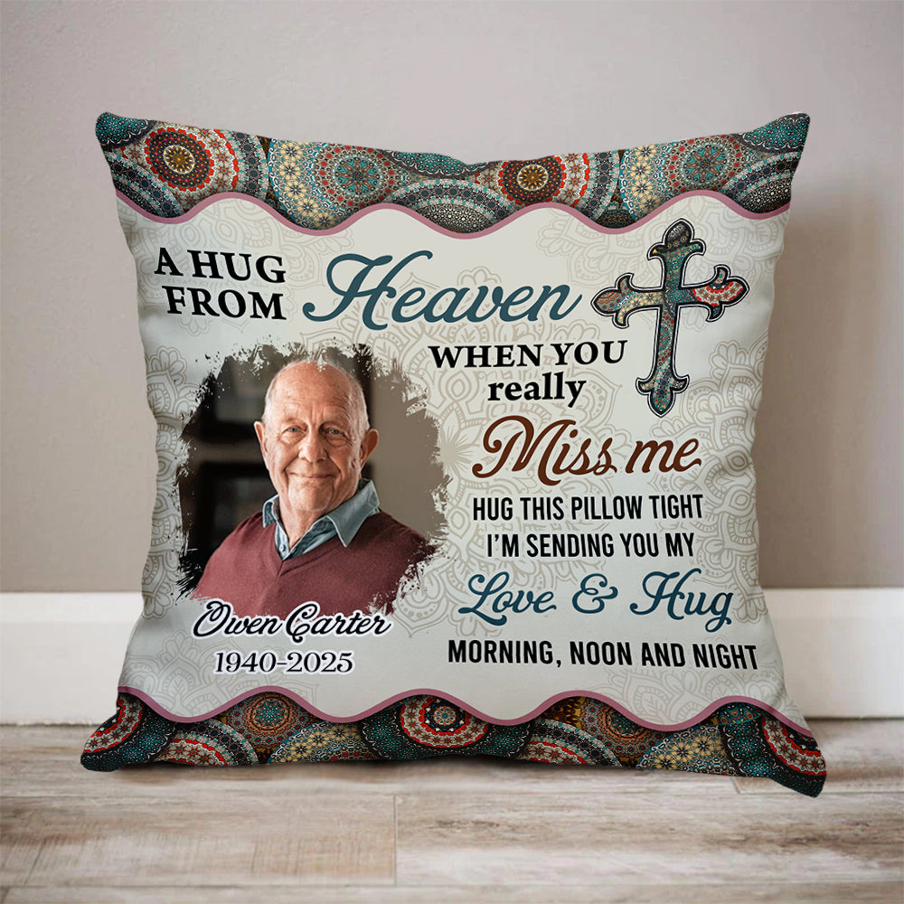 Custom Name and Photo Pillow - Memorial Personalized Custom Pillow - Sympathy Gift For Family Members