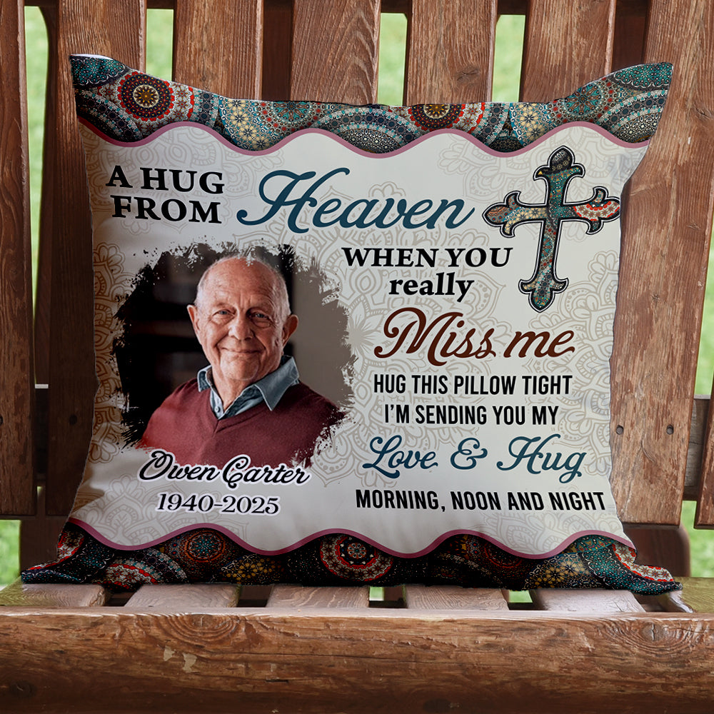 Custom Name and Photo Pillow - Memorial Personalized Custom Pillow - Sympathy Gift For Family Members
