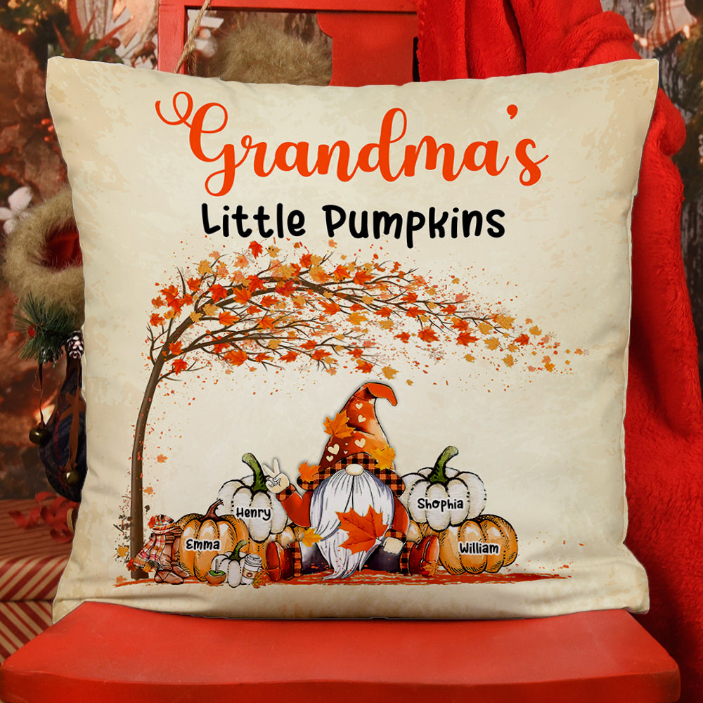 Grandma's Pumpkins - Custom Name - Personalized Pillow - Family Gift
