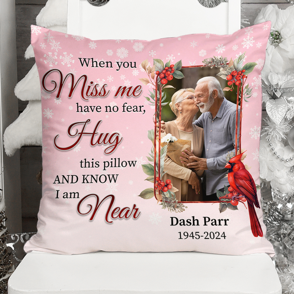 Custom Name and Photo Pillow - Personalized Custom Pillow - Memorial Gift